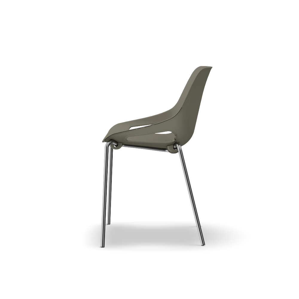 Chaise Q5 en 4 pieds métal chromé - Assise polypropylène